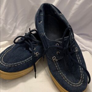 Kids Denim Boat Shoes